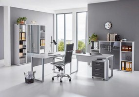 XXXLutz KANCELÁRIA, sivá, antracitová s vysokým leskom, MID.YOU - Kancelárske regály - 001067007304