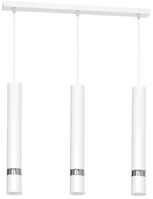 Závesné svietidlo Joker, 3x biele kovové tienidlo, w/ch