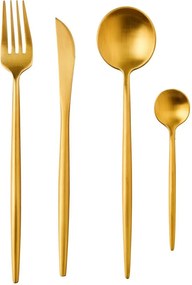 STILETTO Príbory matné set 4 ks – zlatá