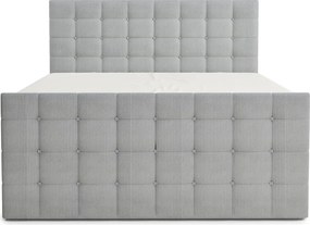 Sivá boxspring posteľ s úložným priestorom 200x200 cm Tasca – Maison de Rêve