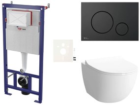 Cenovo zvýhodnený závesný WC set SAT do ľahkých stien / predstenová montáž + WC VitrA Sento SIKOSSSEN68K