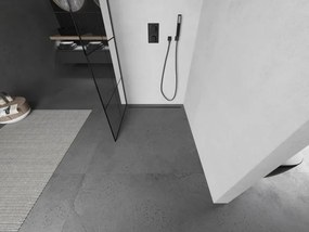 Mexen Kioto, sprchová zástena Walk-In 70 x 200 cm, 8mm číre sklo čierny vzor, grafitový profil, 800-070-101-95-77