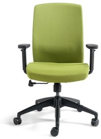 Kancelárska otočná stolička J2 Eco — látka, čierna / zelená S podhlavníkom