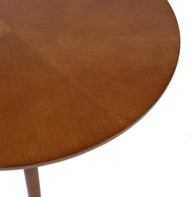 Mazzoni BELLUNO Prírodný orech (tmavohnedá) - DREVENÝ KONFERENČNÝ STOLÍK Ø65 cm OKRÚHLY MODERN CLASSIC