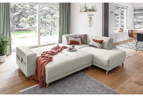 Béžová rozkladacia/s úložným priestorom rohová pohovka (pravý roh/do L) Classy Sophie – Miuform