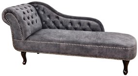 Dizajnová leňoška Chesterfield 170 cm sivý zamat