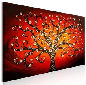 Artgeist Obraz - Fiery Tree (1 Part) Narrow Veľkosť: 90x30, Verzia: Na talianskom plátne