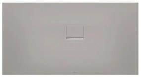 VILLEROY &amp; BOCH Squaro Infinity obdĺžniková sprchová vanička z materiálu Quaryl, do rohu - pravou stranou ku stene, protišmyk (C), 1500 x 800 x 40 mm, Grey, UDQ1580SQI2RV-3S