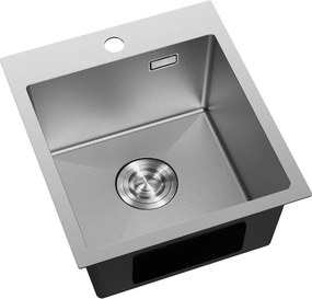 Mexen Solix, 1-komorový nerezový drez 400 x 450 mm, brúsena oceľ, vzor voština, 6401401000-01HC