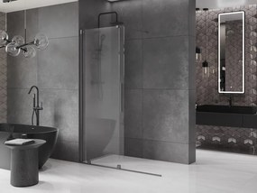 Mexen Velar, posuvné dvere do otvoru typ Walk-In 140 cm, 8mm číre sklo, grafitová matná, 871-140-000-03-66