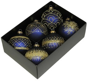 Kolekcia sklenených gúľ vo farbe nočná modrá Variant: Ø: 8 cm, sada 6ks