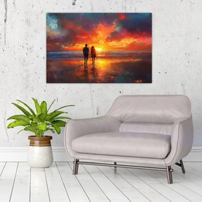 Obraz - Prechádzka na pláži (90x60 cm)