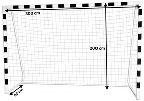 Fotbalová branka PRO 300x200 cm bílo-černá