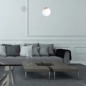 Luster na lanku SFERA WOOD 1xE14/40W/230V biela