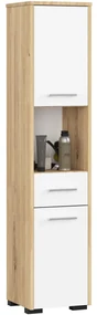 Kúpelňová skrinka Fulgor 2D 1SZ 1W (dub artisan + biela). Akcia -17%. Vlastná spoľahlivá doprava až k Vám domov. 1117561