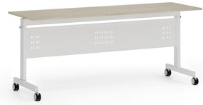 Mobilný stôl PRIMO MOBI, 180x60 cm, biela podnož, dub prírodný