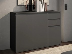 Komoda s 2 šuplíkmi Brest, 119 cm, antracitová