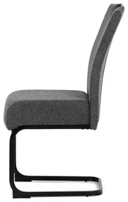 Autronic - Židle jídelní, taštičkové pružiny v sedáku, šedá látka, černý kov - DCL-E2008 GREY2