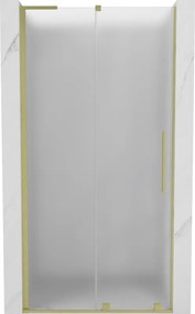 Mexen Velar L, posuvné sprchové dvere do otvoru 100 cm, 8mm sklo námraza, zlatá matná, 871-100-003-31-55