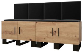 Predsieňová zostava Amanda 20 (dub artisan + čierna). Akcia -20%. Vlastná spoľahlivá doprava až k Vám domov. 1086032