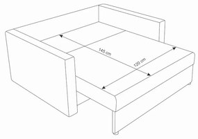 Rozkladacia pohovka HEVEN, 136x85x98 sawana 05/sawana 21