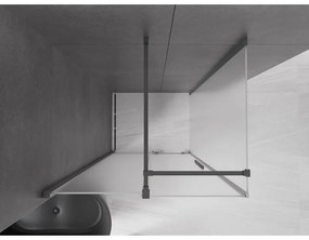 Mexen Velar, sprchový kút s posuvnými dverami 140 x 90 cm, 8mm sklo námraza, grafit brúsený, 871-140-090-31-66