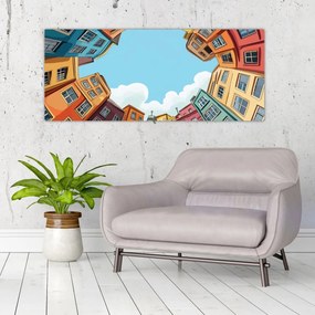 Obraz - Medzi domami (120x50 cm)