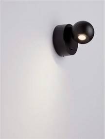 LED čierne nástenné svietidlo Sfera
