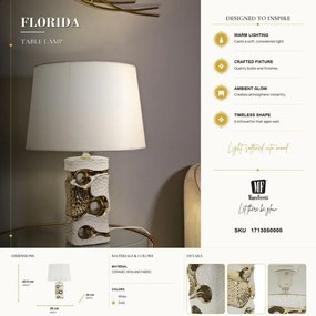 Stolná lampa Florida 43,5 cm bielo-zlatá