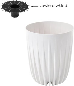 Kvetináč MIRA 145 mm ECO RECYCLED – biely *9126*9058*