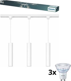 Philips - LED stmievateľný luster s lankom v lištovom systéme EASYLINK 3xGU10/6,2W/230V 1m biela