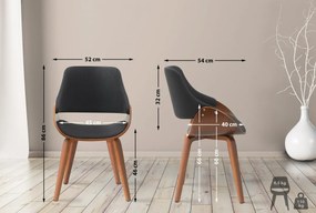 Jedálenská stolička Vangale - látka - Orech / Čierna