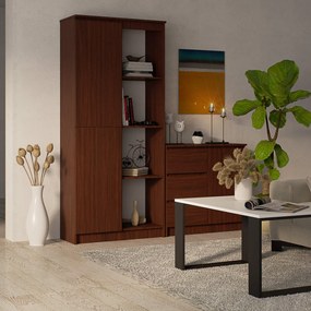 Regál Rexa 80 cm 1 skrinka a 4 police wenge