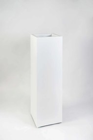 Hranatý kvetináč BLOCK, výška 100 cm, materiál MDF, biely mat
