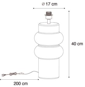 Dizajnová stolná lampa čierna keramická 17 cm bez tienidla - Alisia