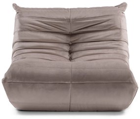 Designové sametové křeslo Fugi hnědo-šedé