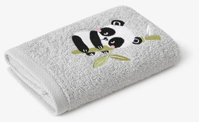 Goldea detský froté uterák - panda na svetlo sivej 30 x 50 cm