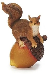 Dekoračná veverička na žaludi 11 cm