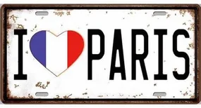 Ceduľa I Love Paris