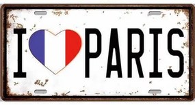 Ceduľa I Love Paris