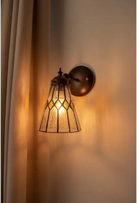 Nástenná Tiffany lampa žlté detaily YelloRhom - 17*12*23 cm E14/max 1*40W