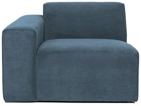 Modrý menčestrový modul pohovky (ľavý roh) Sting – Scandic