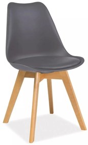 Jídelní židle Kris z masivu buk/eko kůže tmavě šedá