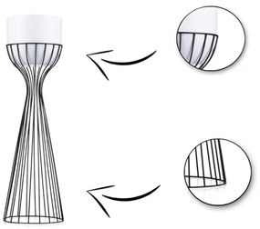 Kovový kvetináč LOFT 56x20 cm čierna/biela