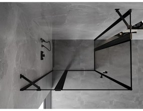 Mexen, Mexen Mist Duo výklopný sprchový kút 120 x 115 cm, čierny rám - 8A4-120L-115P-70-70