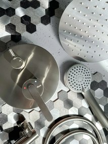 Rea Ontario, podomietková sprchová súprava s I-Box montážnym systémom, brúsená oceľ, REA-P5503