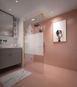 Erga Paris, sprchová zástena Walk-In 120x200 cm, 8mm číre/mliečne sklo, zlatý lesklý profil, ERG-V02-PARIS-120x200-MF-GD
