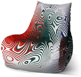 Sablio Sedací vak Bean Dvojfarebná abstrakcia - 100 x 90 x 45 cm