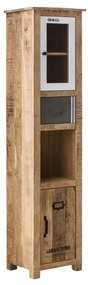 furniture-nabytek.cz - Masívna kúpeľňová vysoká skrinka Pune z mangového dreva, lakovaná, viacfarebná – 43×35×180 cm