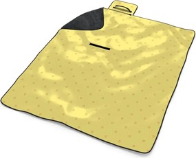 Sablio Plážová deka Červené krúžky na žltej: 200x140 cm